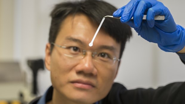 Lead researcher William Wong said the paper-like material can propel liquid up to 15cm.