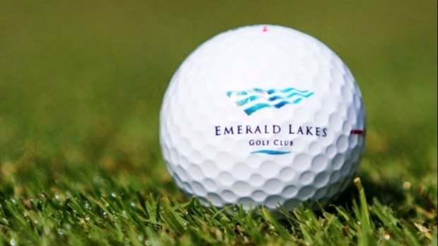 A golf ball hit a man in the face at the Emerald Lakes Golf Club.