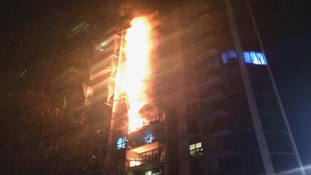 The 2014 Docklands Lacrosse apartment building fire in Melbourne.