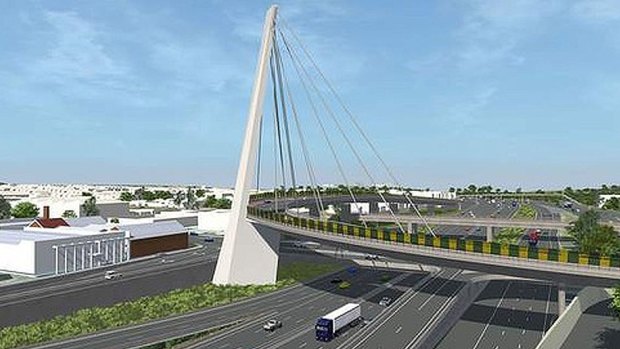 An artist's impression of stage one of the East West Link.  