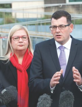Helen Constas with state Labor leader Daniel Andrews.