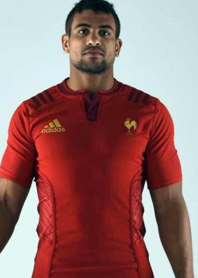 Les Rouges: Centre Wesley Fofana models France's red jersey for their Six Nations opener against Scotland.