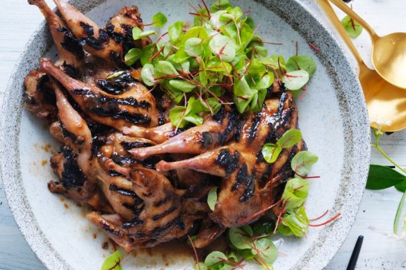 Neil Perry's barbecued quail for Christmas. 