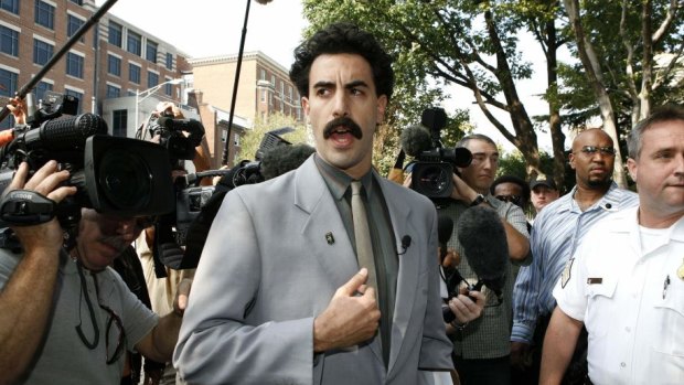 Sacha Baron Cohen as Borat.