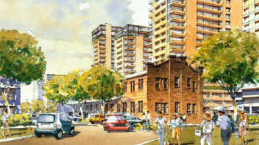 Picture perfect: Early artist's impression for new housing at North Eveleigh, near Carriageworks.