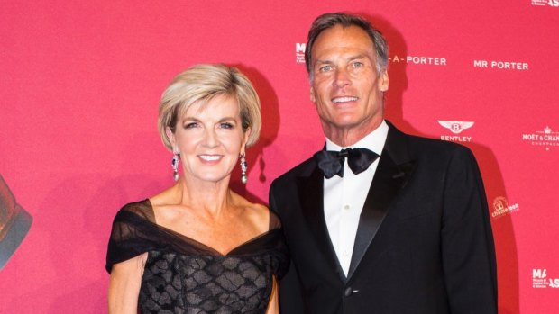 Foreign Affairs Minister Julie Bishop and David Patton at the MAAS Ball.