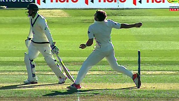 The damning evidence: Doug Bracewell's foot was clearly on the line when he clean-bowled Adam Voges. 