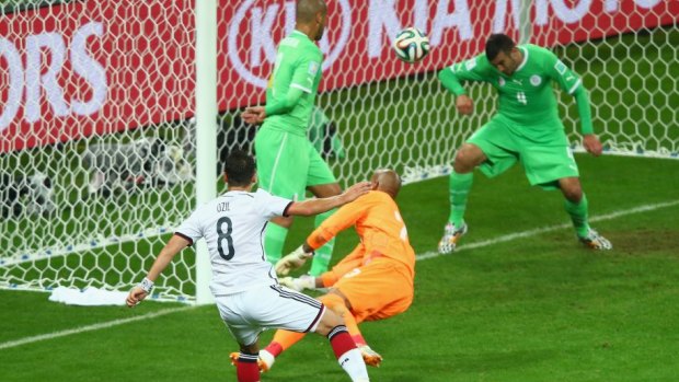 Winner: Mesut Oezil of Germany scores his team's second goal.
