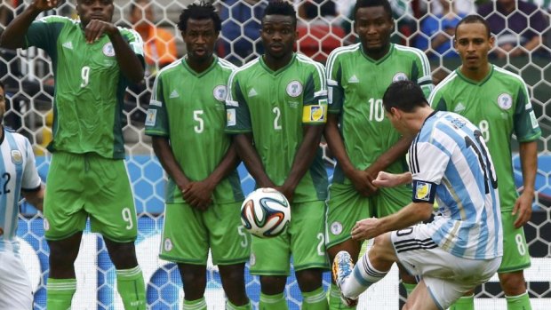 Messi scored a stunning free-kick in their win over Nigeria.