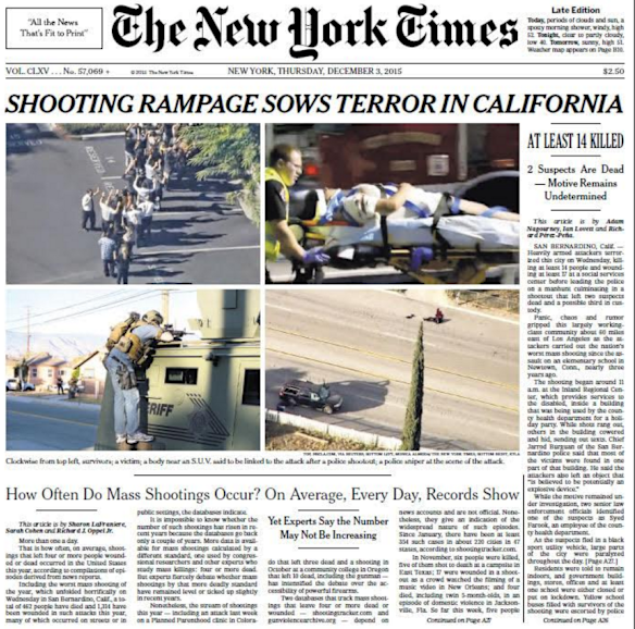 The New York Times Thursday front page