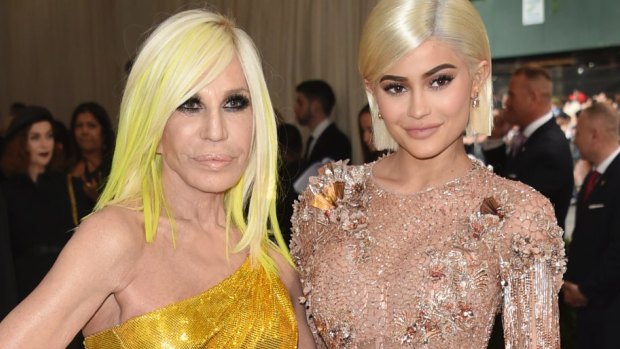 Kylie Jenner walked the Met Gala cream carpet with Donatella Versace.