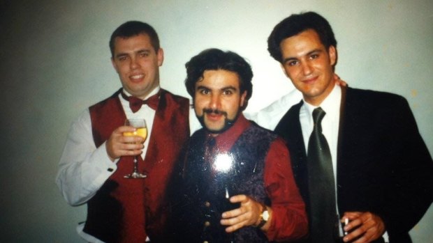 Ross Farhadieh (right) at medical school at the University of NSW with classmates including Arash Salardini (middle), who is now an assistant professor of neurology at Yale.