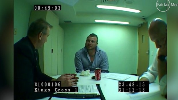 Shaun McNeil being questioned by police on the night he fatally attacked Daniel Christie.