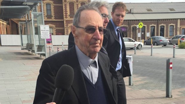 Former Ballarat Bishop Ronald Mulkearns attended an earlier hearing in Geelong.