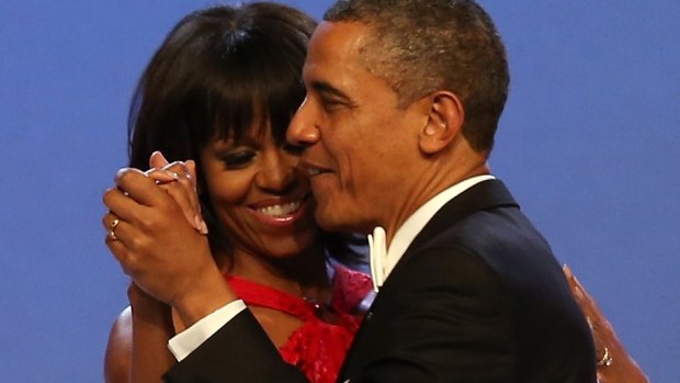The Obamas dance during Barack Obama's second Inaugural Ball in 2013.
