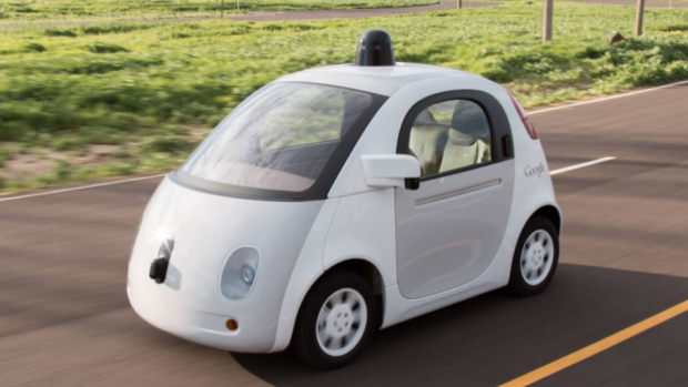 Autonomous cars like this Google design could radically alter the look of suburban shopping malls.