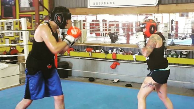 Rawlings is bouncing back from injury, sparring recently at the Coorparoo Boxing Gym.
