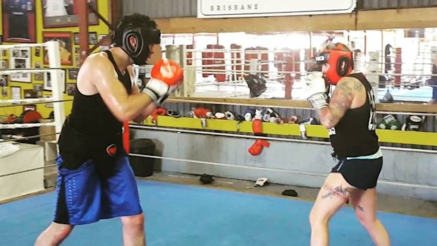 Rawlings is bouncing back from injury, sparring recently at the Coorparoo Boxing Gym.