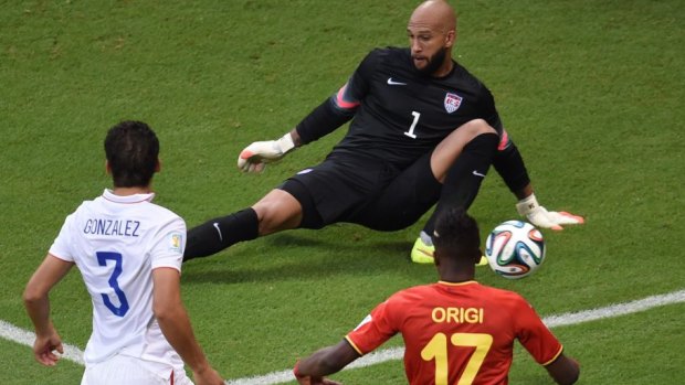 Internet star: US keeper Tim Howard.