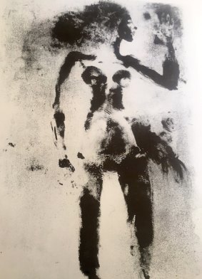 A nude lithograph by Noela Hjorth.