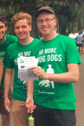 Hayden Williams (left) with NSW Greens MP David Shoebridge.
