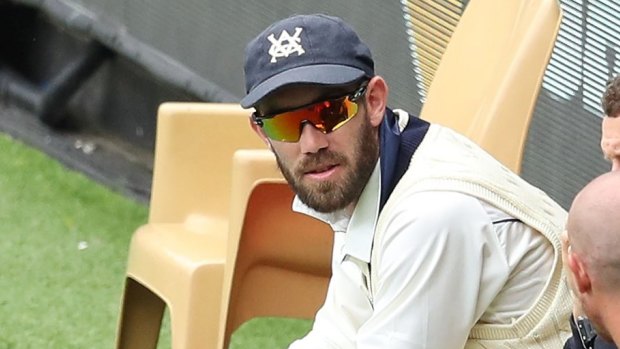 Benched: Glenn Maxwell at the MCG on Tuesday after being named 12th man.