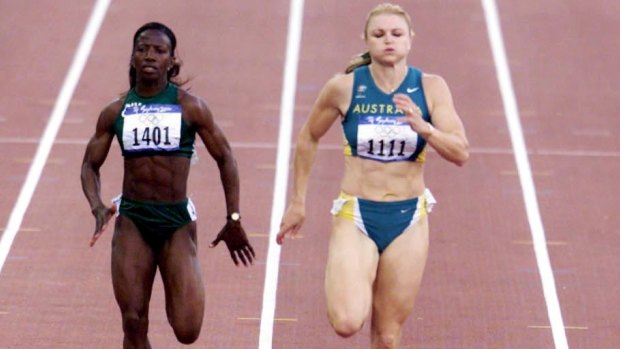 Speaking up: Melinda Gainsford-Taylor in action during the Sydney 2000 Olympic Games.