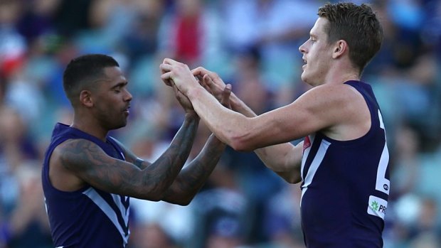 Brad Hill and Matt Taberner were key players in the Dockers win over Essendon.
