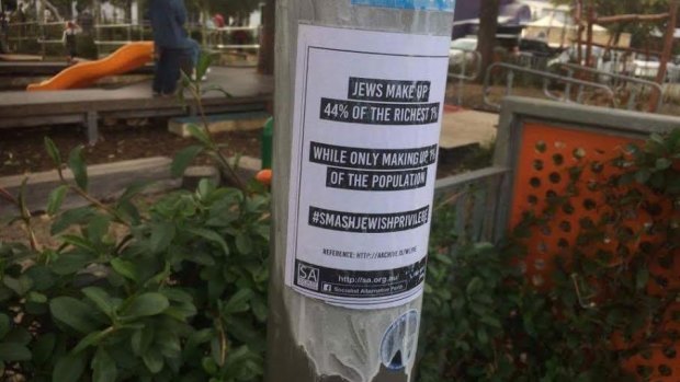 Fake anti-Semitic posters claiming to be authorised from the left-wing group Socialist Alternative have been appearing around Perth.