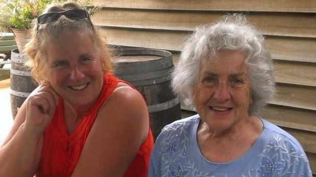 Diane Rojek (left) with her mother Renee Scott who is carrying a superbug