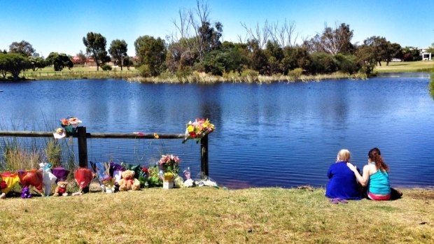 The shrine to Sam Trott by the lake where he was found.