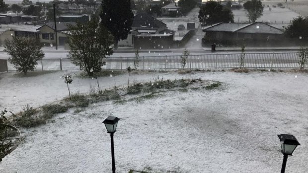 Hail battered the south east Queensland town of Killarney.