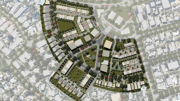 The concept masterplan for the former Red Hill public housing precinct. 