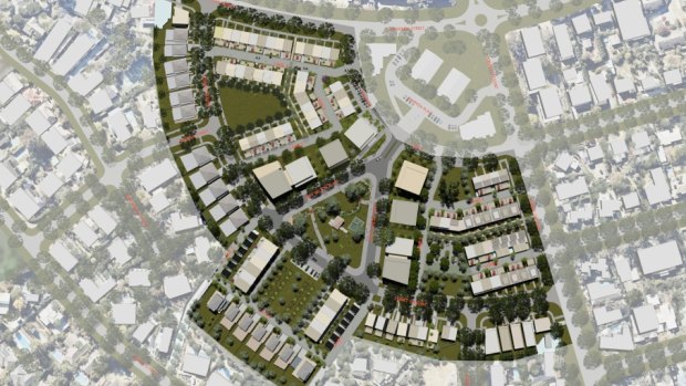 Concept masterplan for the former Red Hill public housing precinct. 