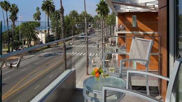 An Ocean View room at The Shore Hotel, Santa Monica.