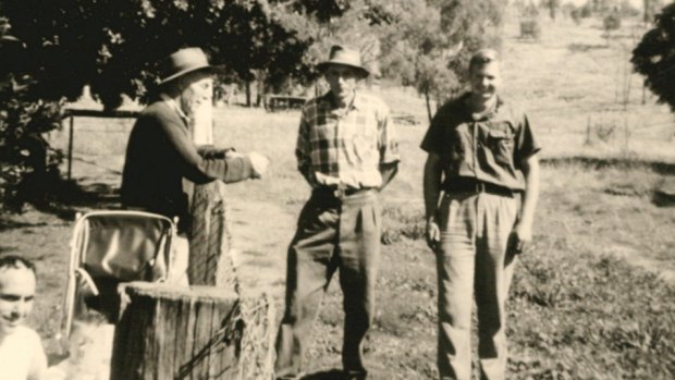 From right, Dennis Spalding, his uncle Joe Spalding and Bill Hazelwood, one of the main victims of the firebug, in the late 1960s.