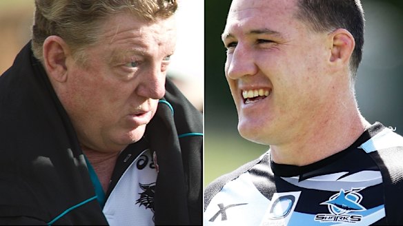 Not good mates: Phil Gould and Sharks skipper Paul Gallen.