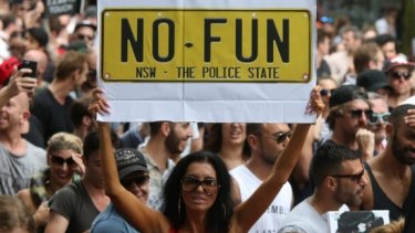Thousands of people marched in Sydney this year against the lockout laws.