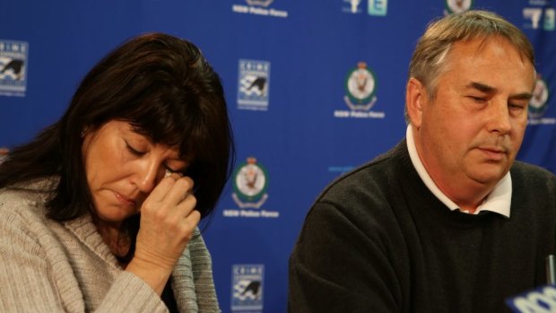 Thomas Kelly's parents, Ralph and Kathy, at a press conference after their son's death.