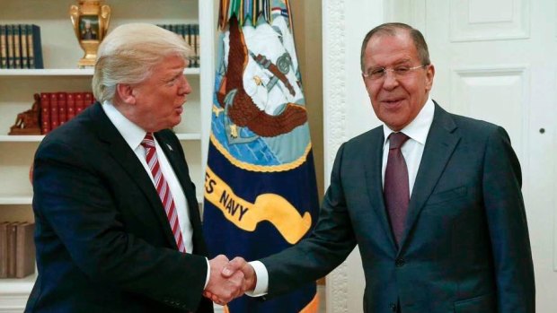 US President Donald Trump and Russian Foreign Minister Sergey Lavrov in the White House - such meetings had been rejected by Washington since 2013.
