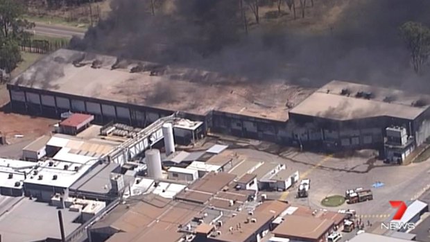 Part of the Swickers bacon factory in Kingaroy has been destroyed by fire.