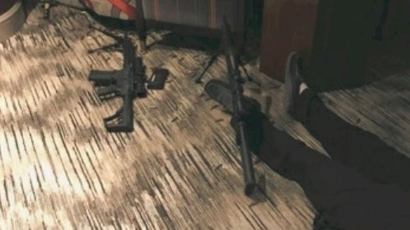 Verified photos from the Las Vegas shooter's hotel room.