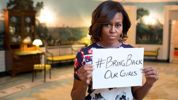 Crusade: Michelle Obama was one of thousands, who got behind the #BringBackOurGirls hastag.