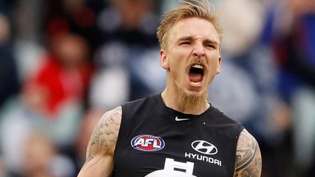 Long time coming: Carlton cult hero Dennis Armfield is now part of the Blues' leadership group.