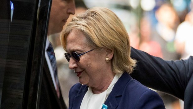 After the incident: Hillary Clinton's campaign said the Democratic presidential nominee left the 9/11 anniversary ceremony in New York early after feeling "overheated." 