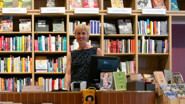 Kathy Bail in the UNSW bookshop.