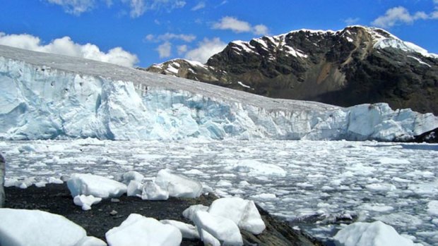 The Pastoruri glacier, located in Northern Peru in the Andes. 