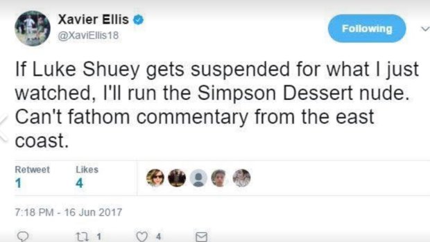 Former Eagle Xavier will run across the Simpson Desert nude if West Coast onballer Luke Shuey is suspended.