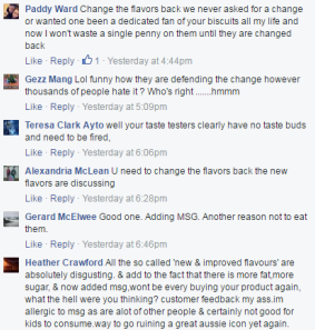 Customers have lashed Arnott's Shapes social media pages.