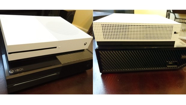 The Xbox One S has an internal power supply and still manages to be much smaller than the older Xbox One.